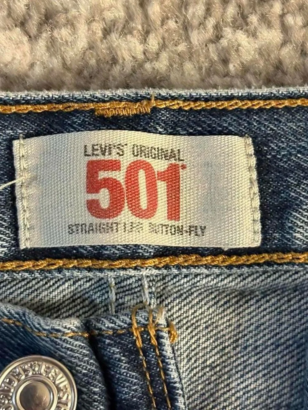 Levi's 501 blue denim straight button fly jeans size 34/30